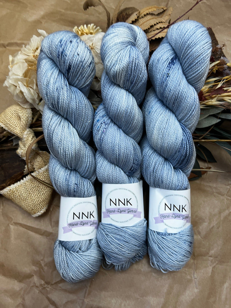 Winter Seas- 4ply Silver sparkle