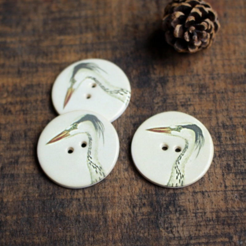 Flying Friends Ceramic Buttons - Stork