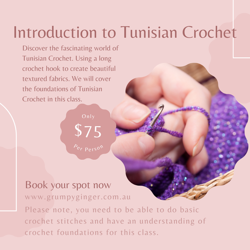 Introduction to Tunisian Crochet Saturday March 22nd 9.30am-12.30pm