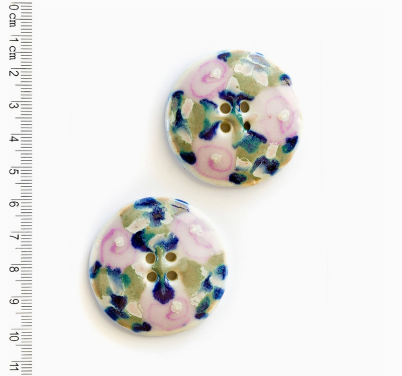 Large Floral Buttons Pack of 2