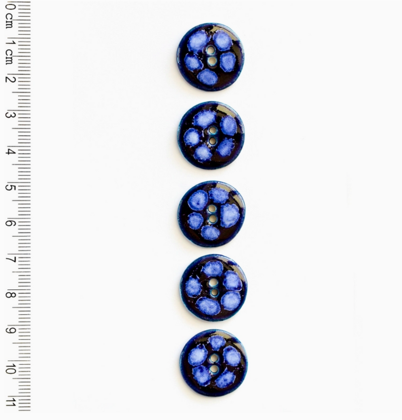 Small Blue Buttons Pack Of 5