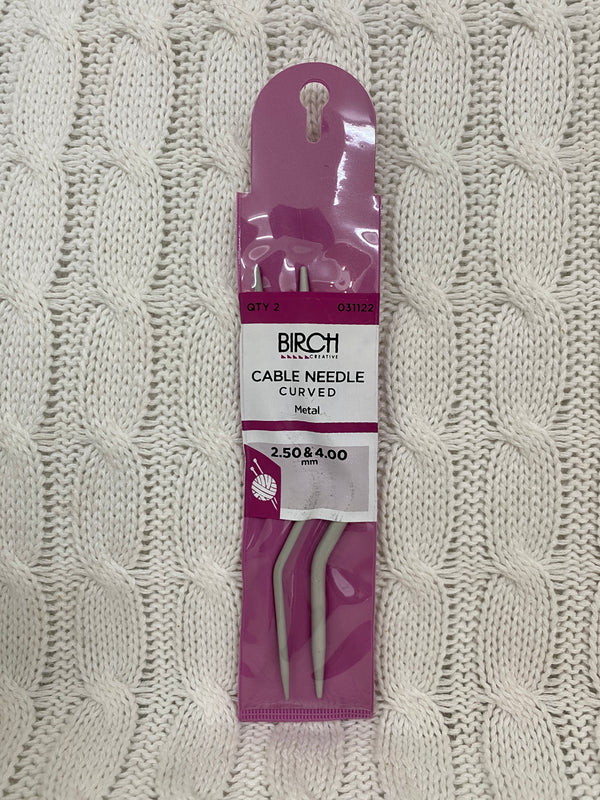 Birch Cable Needle Curved - 2.50 & 4.00mm