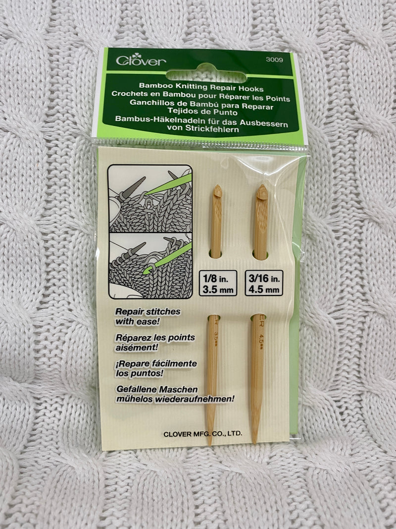 Clover Bamboo Knitting Repair Hooks