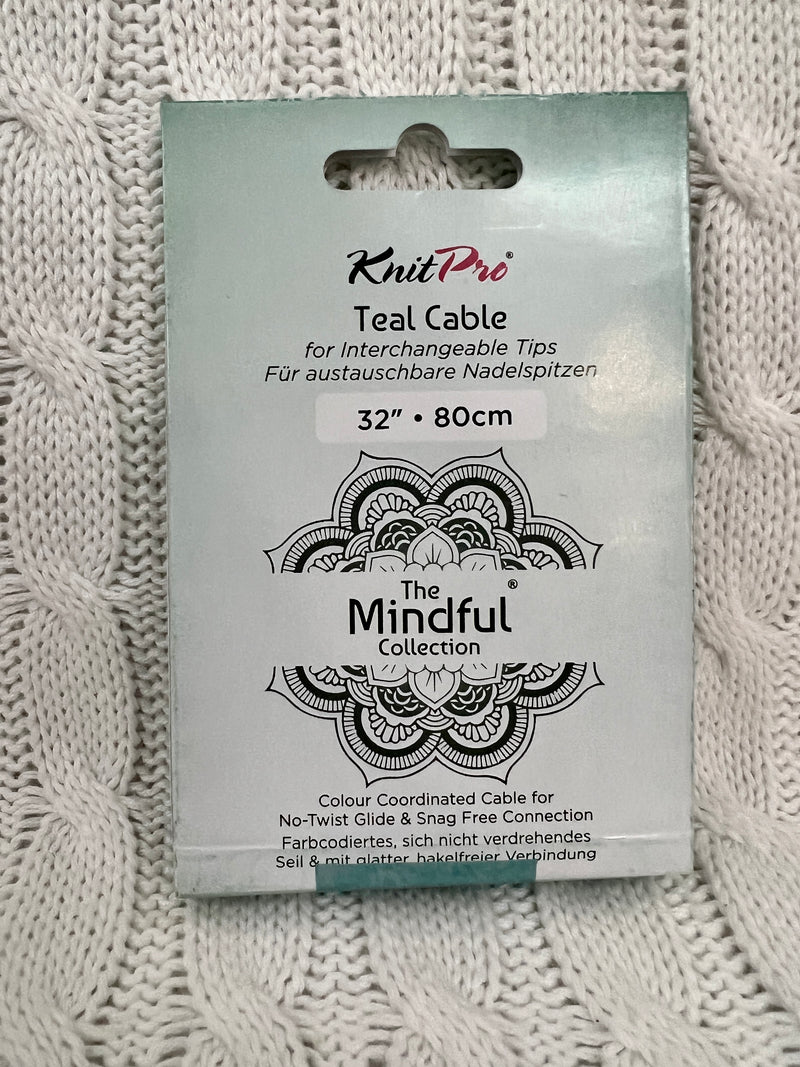 KnitPro Mindful Collection Teal Cable