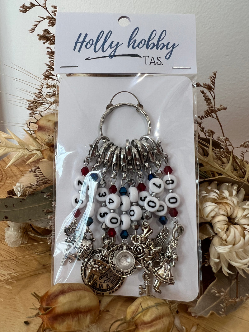 Stitch Markers - Set of 10 (With hook size numbers)